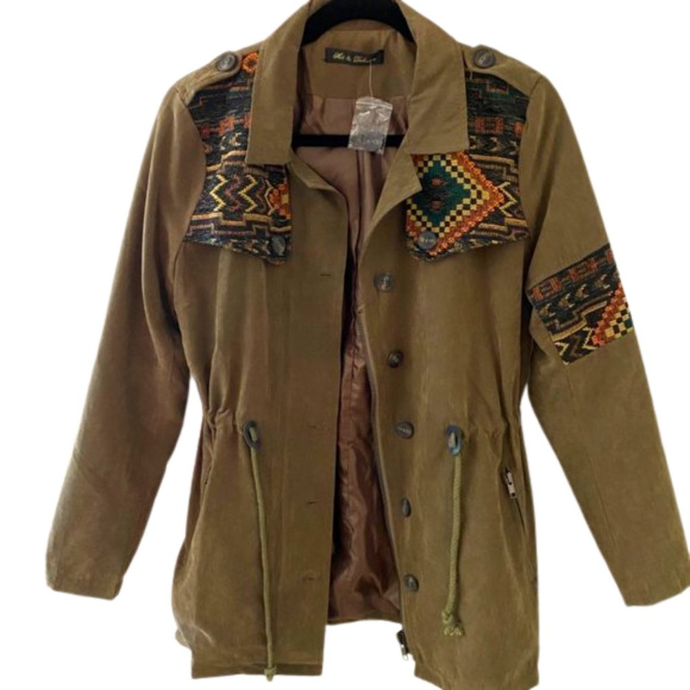 Olive Green Jacket with design